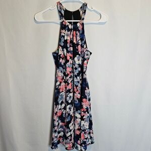 Express Women's Floral Print Halter Dress Sleeveless Summer Party